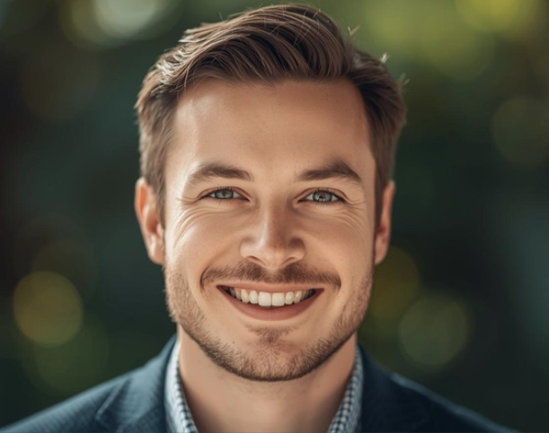 Foto de perfil de homem satisfeito